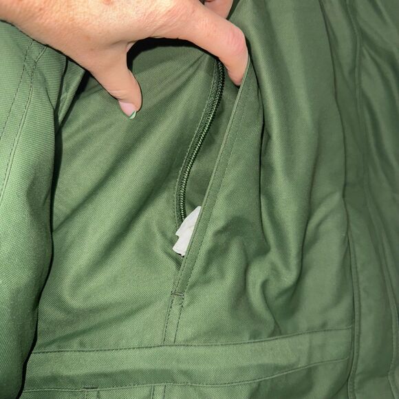 LL Bean Women's Gore-Tex Goose Down Hooded Fur Parka Coat - Forest Green XL - Picture 7 of 16